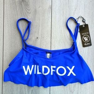 NWT Wildfox Blue Ruffle Bathing Suit Top Size XS